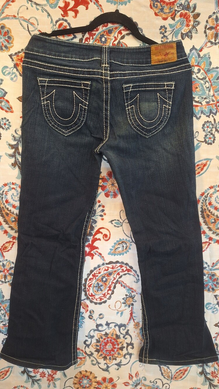 True Religion Bobby Bootcut Jeans Seat 32 Dark Blue Denim